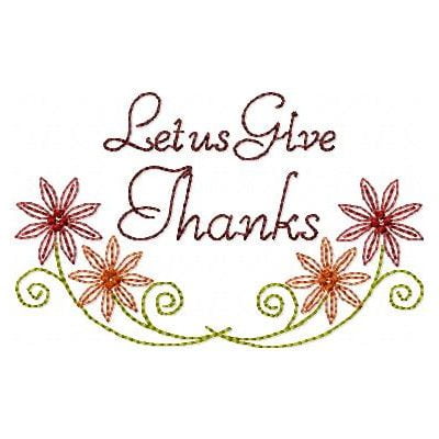 "Let Us Give Thanks" is a Free Thanksgiving Machine Embroidery Design designed & from Oma's Place!