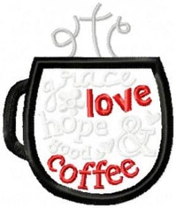 Applique Grace Coffee Cup