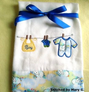 Boy Applique Clothesline (5×7) · Oma’s Place Machine Embroidery Designs