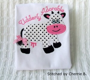 Applique Cow Udderly Adorable