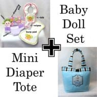 Combo: Baby Doll Set AND Diaper Tote