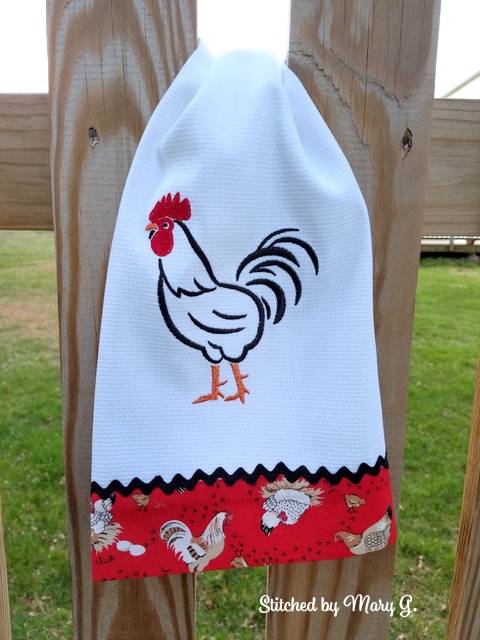 Set of 4 Roosters Kitchen Towels