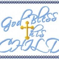 God Bless Applique Label