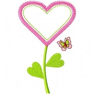 Applique Heart Flower