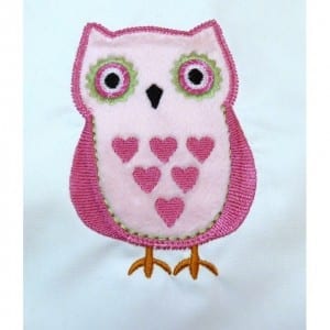 Heart Owl Applique