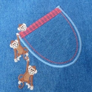 Applique Monkey Pocket