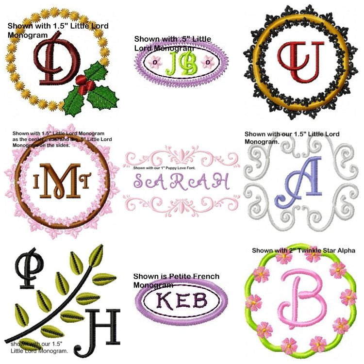 Frames for monograms Machine embroidery designs set