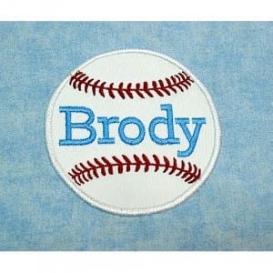 Baseball Label Applique