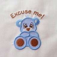 Excuse Me Boy Bear Applique