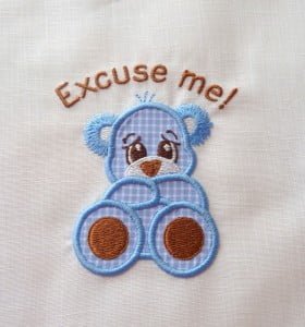 Excuse Me Boy Bear Applique