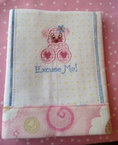 Girls Excuse Me Bear Applique