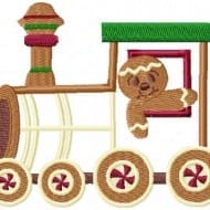 Gingerbread Train Applique