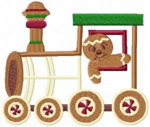 Gingerbread Train Applique