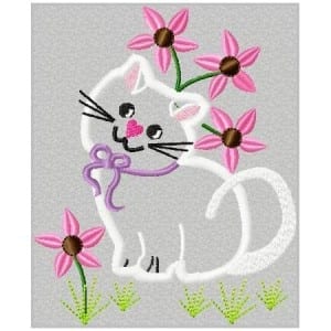 Kitty Applique Design (Single)