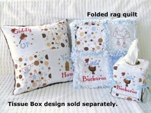 Lil’ Buckaroo Rag Quilt and Pillow Set