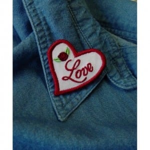 Love Heart Pin and Applique