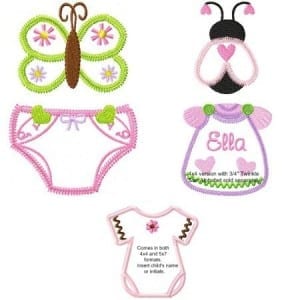 Applique Baby Girl Set