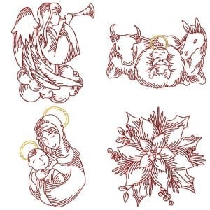 Nativity Redwork