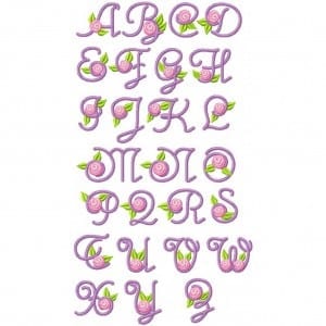 Tiny Rose Bud Alphabet