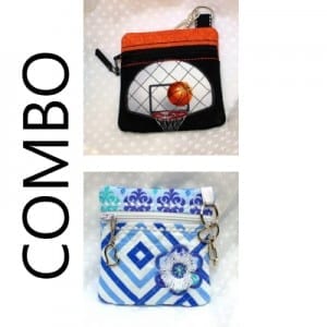 Combo: Floral Coin Purse and Plain Coin Pouch