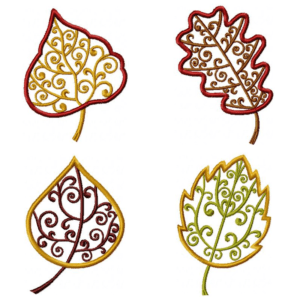 Elegant Outline Leaves (4×4)