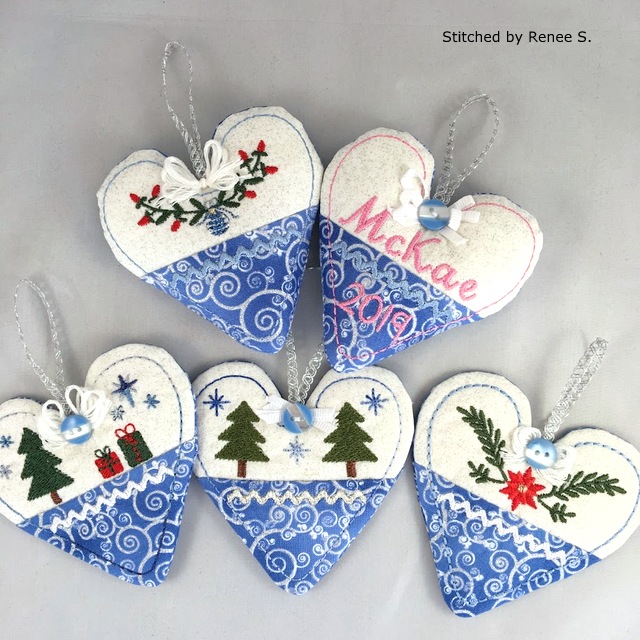 Christmas Heart Ornaments (4×4) · Oma's Place