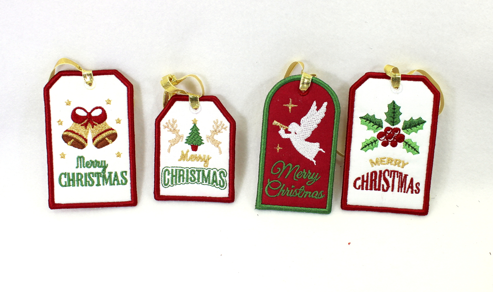 Christmas Gift Tags in the Hoop Machine Embroidery Design