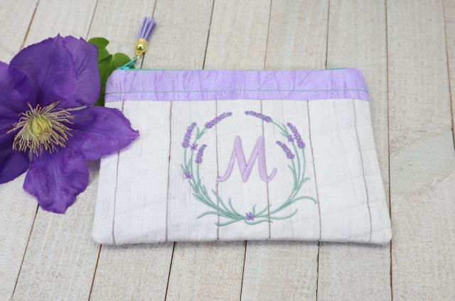 Lavender Embroidered Lavender Bag, Fine Cell Work