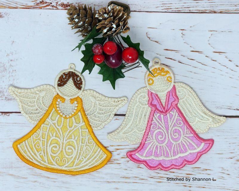 Freestanding Angel Ornaments (5×7) · Oma’s Place Machine Embroidery Designs