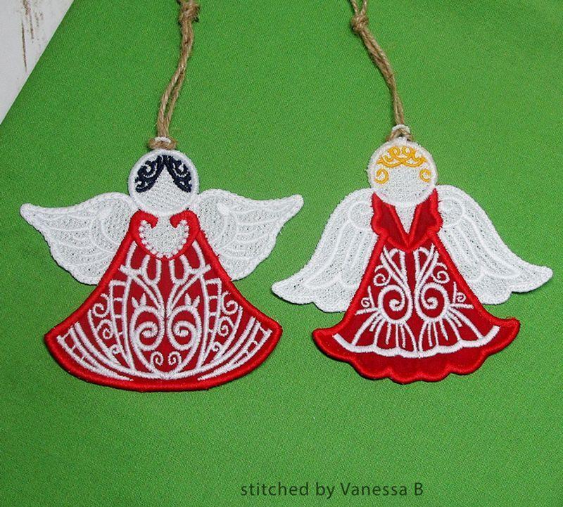Freestanding Angel Ornaments (5×7) · Oma’s Place Machine Embroidery Designs