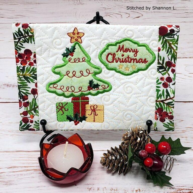Applique Christmas Mug Rug Set · Oma’s Place Machine Embroidery Designs