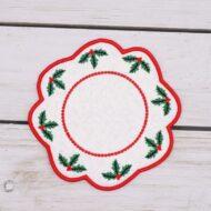 Holly Candle Mat (5x7)