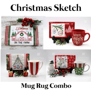 Christmas Sketch Mug Rug Combo