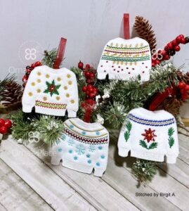 Sweater Ornaments / Gift Card Holders (4×4)