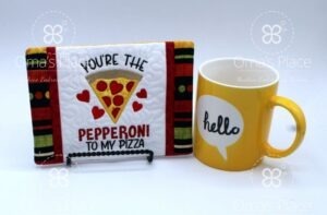 Pepperoni Mug Rug (5×7)